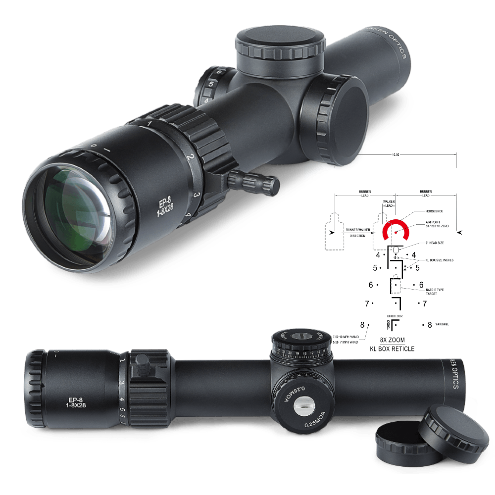 EP-8 1-8x28 FFP LPVO | Illum. KLBOX | 34mm Tube