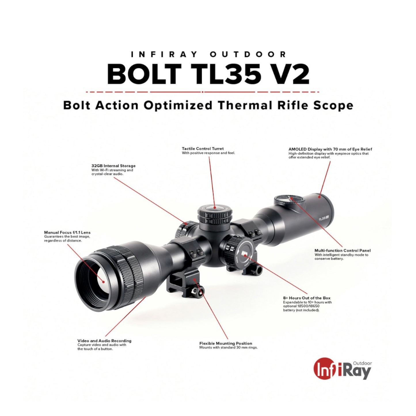 BOLT TL35 V2 Thermal Weapon Sight 384x288 35mm