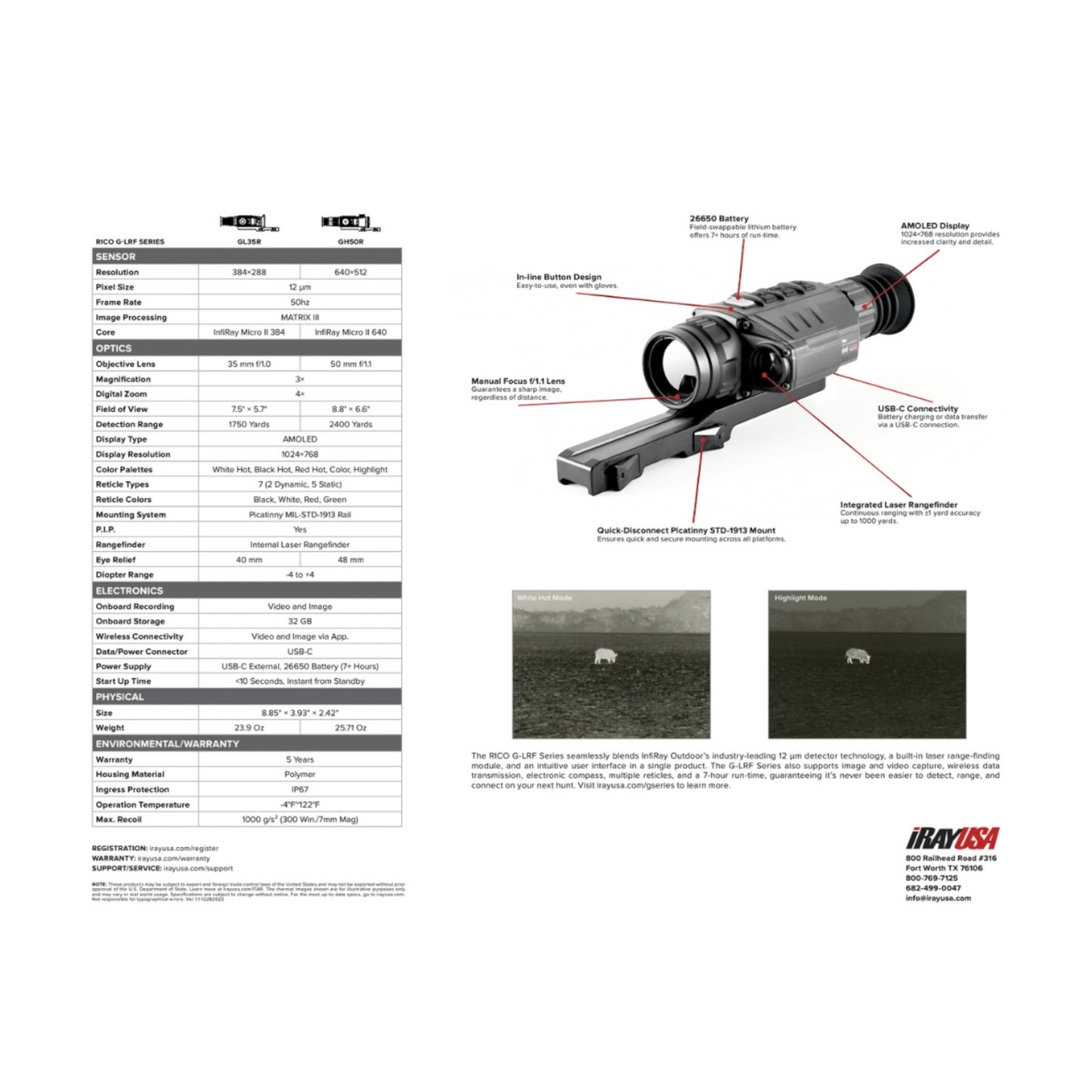 RICO G-LRF 640 3X 50mm Thermal Weapon Sight