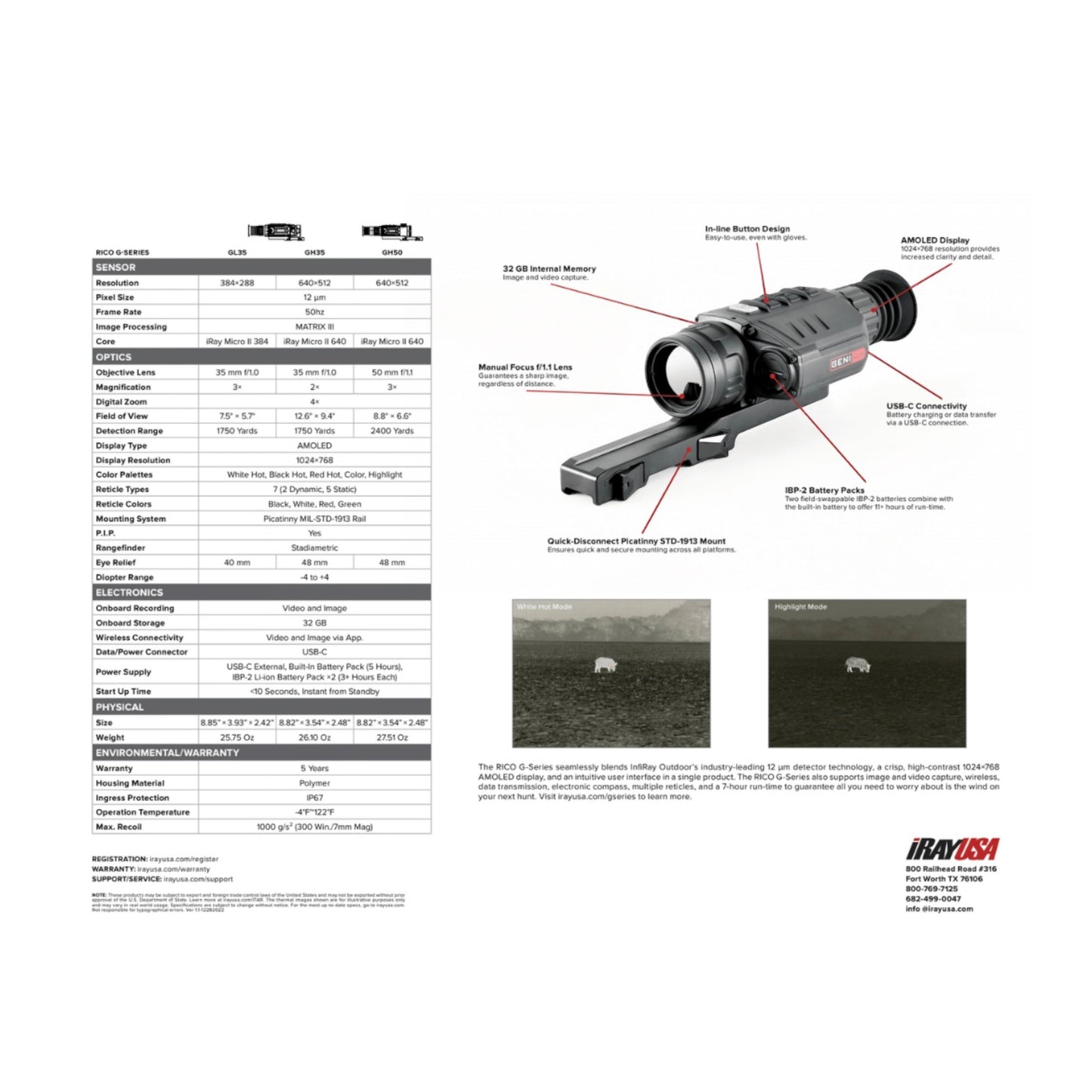 RICO G 640 3X 50mm Thermal Weapon Sight