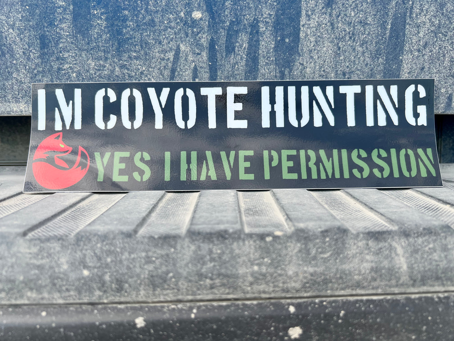 Coyote hunting bumper sticker